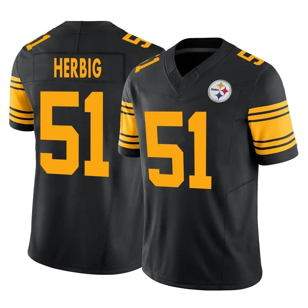 BIPIHUC P.Steelers #51 Nick Herbig Player Black Limited 2nd Alternate Vapor F.U.S.E. Home Game Stitched Jerseys