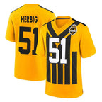 BIPIHUC P.Steelers #51 Nick Herbig Player Gold Limited 1933 Throwback Home Game Stitched Jerseys