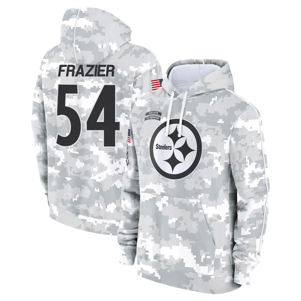 BIPIHUC P.Steelers #54 Zach Frazier Player Arctic Camo Limited Salute to Service Pullover Hoodies Game Stitched Jerseys