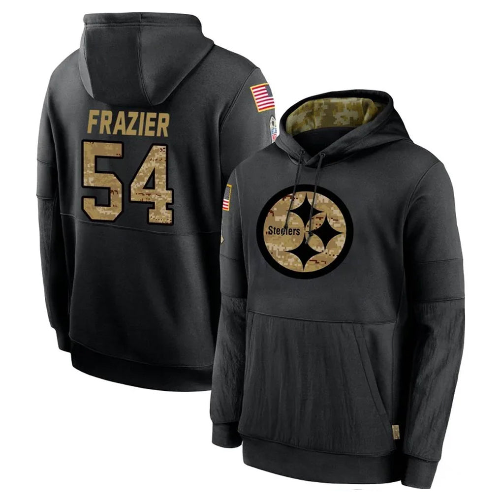 BIPIHUC P.Steelers #54 Zach Frazier Player Black Salute to Service Hoodies Limited Game Stitched Jerseys