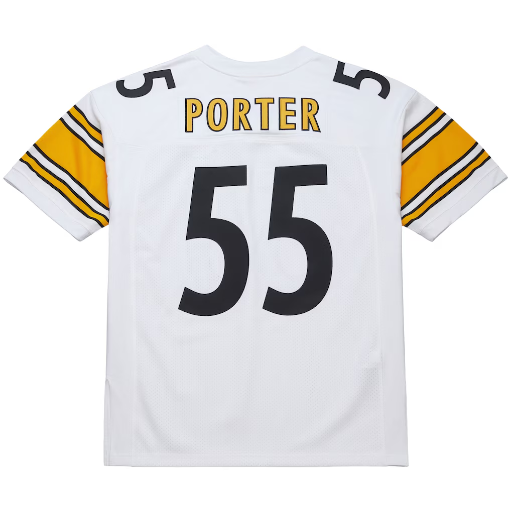 BIPIHUC P.Steelers #55 Joey Porter Mitchell & Ness White 2005 Authentic Throwback Retired Player Jersey Stitched Puhic