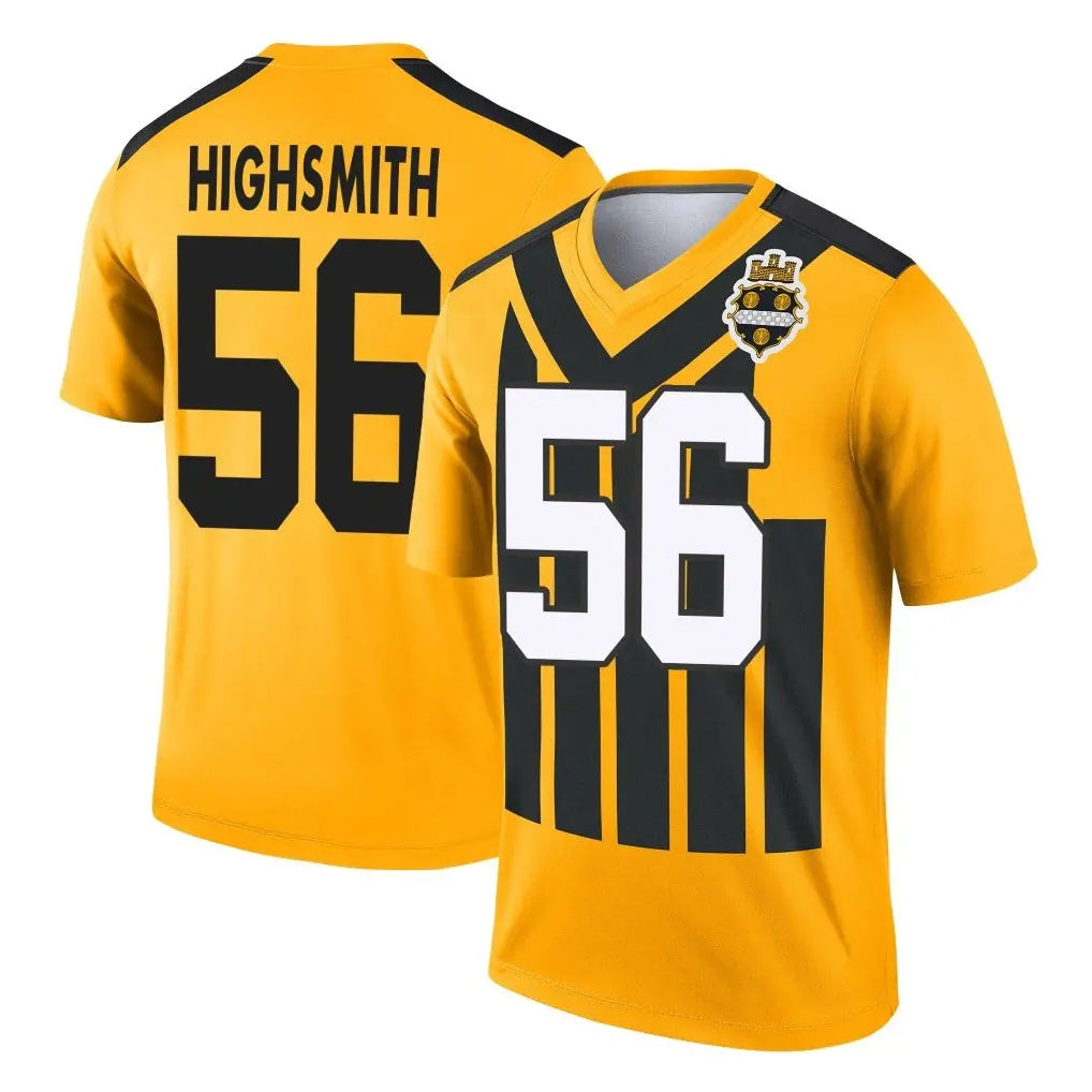 BIPIHUC P.Steelers #56 Alex Highsmith Player Gold Legend Limited 1933 Throwback Performance Home Game Stitched Jerseys