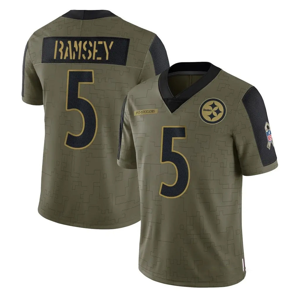 BIPIHUC P.Steelers #5 Jalen Ramsey Player Olive Salute To Service Limited Game Stitched Jerseys