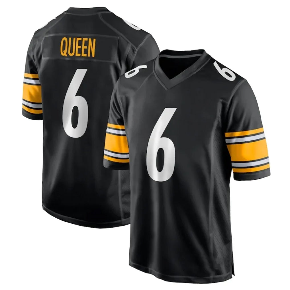 BIPIHUC P.Steelers #6 Patrick Queen Player Black Home Game Stitched Jerseys