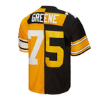 BIPIHUC P.Steelers #75 Joe Greene Mitchell & Ness BlackGold 1976 Split Legacy Stitched Puhic Replica Jersey