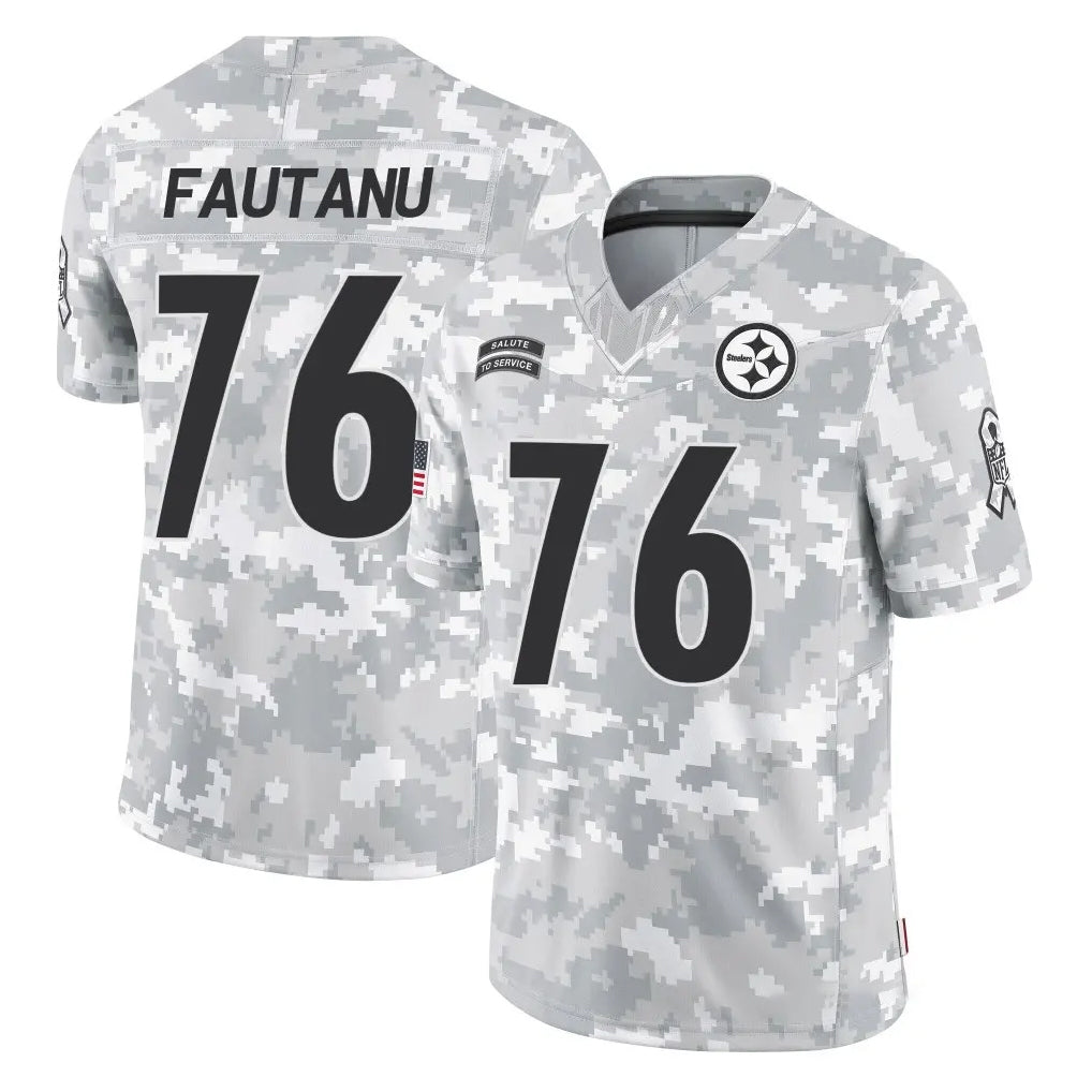 BIPIHUC P.Steelers #76 Troy Fautanu Player Arctic Camo Limited Salute To Service Home Game Stitched Jerseys