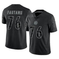 BIPIHUC P.Steelers #76 Troy Fautanu Player Black Reflective Limited Home Game Stitched Jerseys