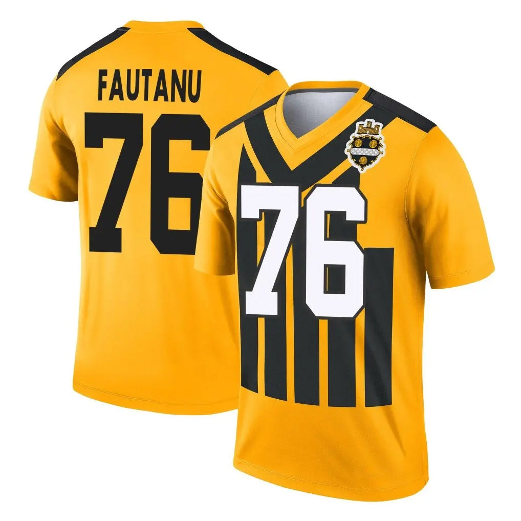 BIPIHUC P.Steelers #76 Troy Fautanu Player Gold Legend Limited 1933 Throwback Performance Home Game Stitched Jerseys