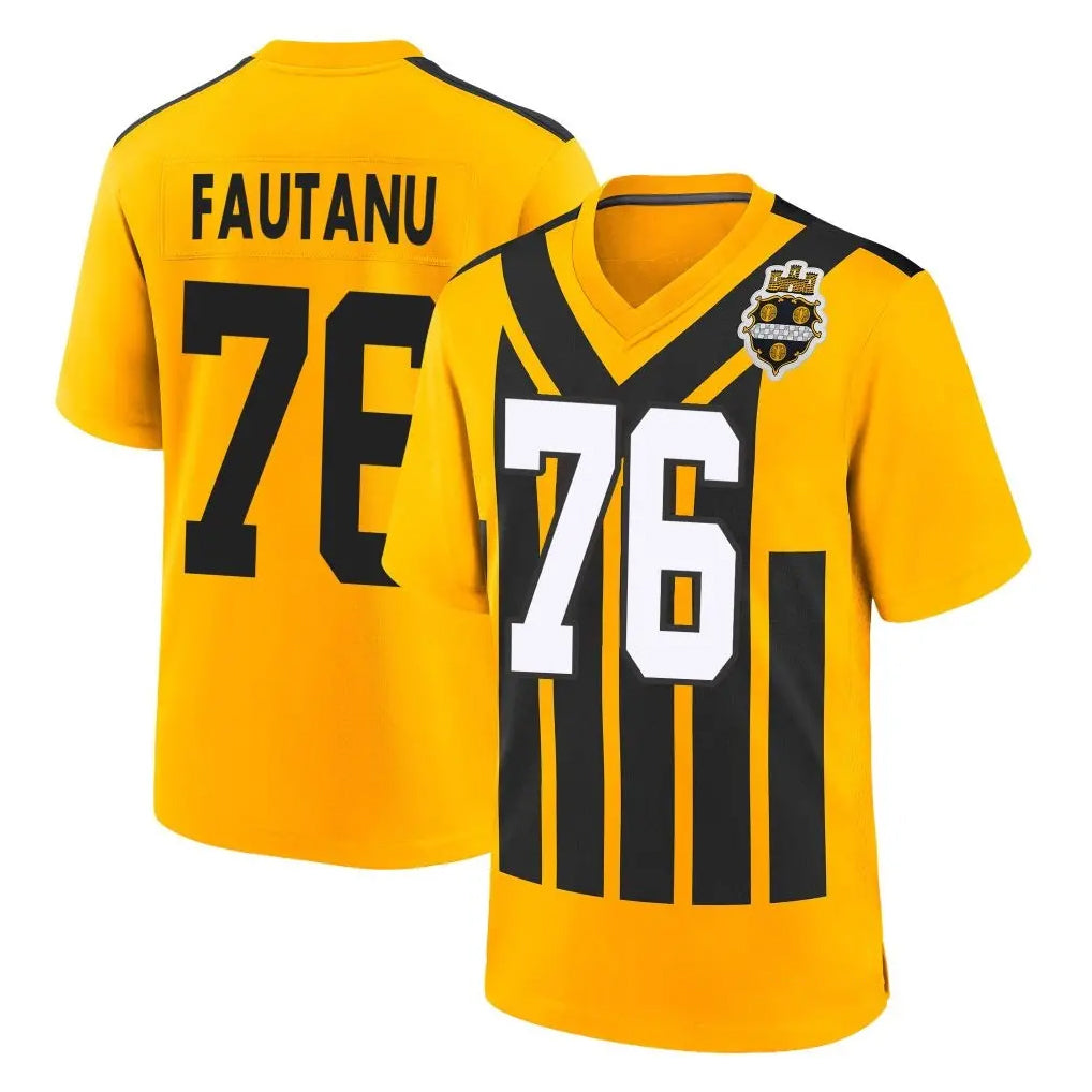 BIPIHUC P.Steelers #76 Troy Fautanu Player Gold Limited 1933 Throwback Home Game Stitched Jerseys