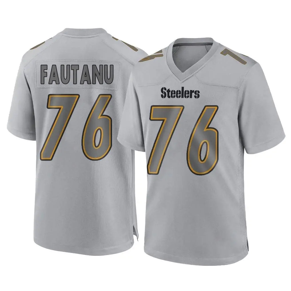 BIPIHUC P.Steelers #76 Troy Fautanu Player Gray Atmosphere Fashion Home Game Stitched Jerseys