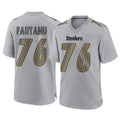 BIPIHUC P.Steelers #76 Troy Fautanu Player Gray Atmosphere Fashion Home Game Stitched Jerseys