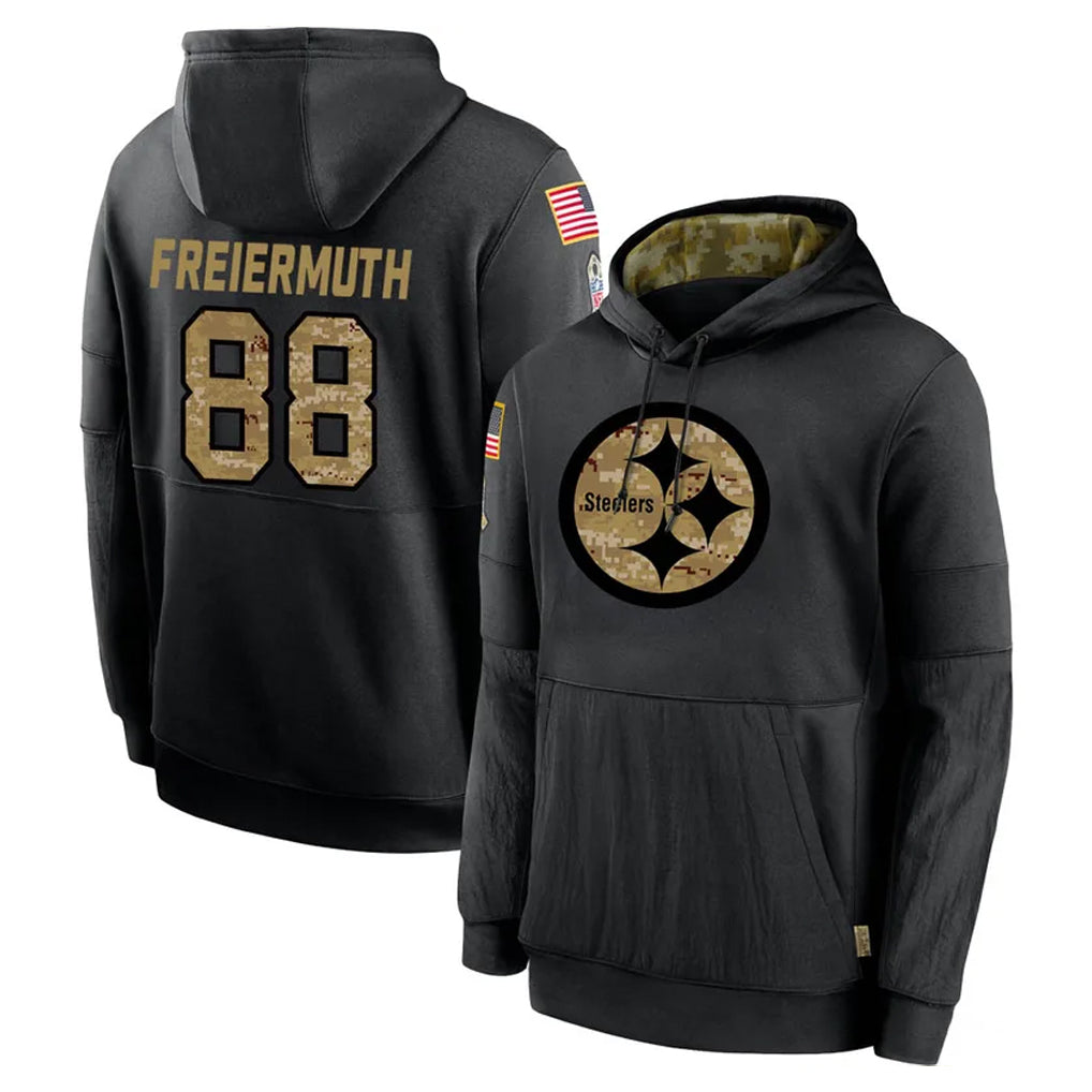 BIPIHUC P.Steelers #88 Pat Freiermuth Player Black Salute to Service Hoodies Limited Game Stitched Jerseys