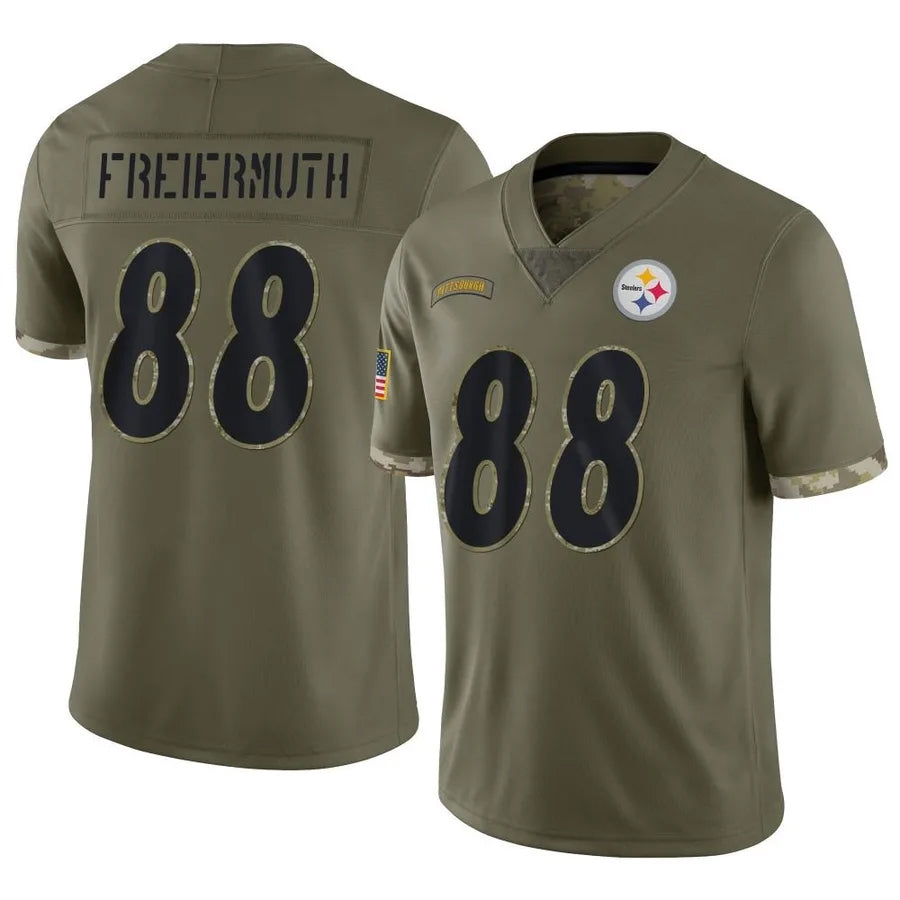 BIPIHUC P.Steelers #88 Pat Freiermuth Player Salute To Service Limited Olive Stitched Jerseys