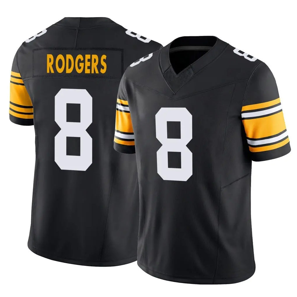 BIPIHUC P.Steelers #8 Aaron Rodgers Player Black Limited Alternate Vapor F.U.S.E. Home Game Stitched Jerseys