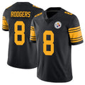 BIPIHUC P.Steelers #8 Aaron Rodgers Player Black Limited Color Rush Home Game Stitched Jerseys