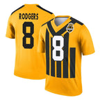 BIPIHUC P.Steelers #8 Aaron Rodgers Player Gold Legend Limited 1933 Throwback Performance Home Game Stitched Jerseys