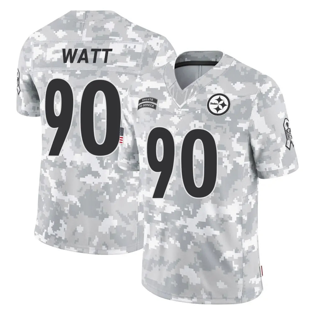 BIPIHUC P.Steelers #90 T.J. Watt Player Arctic Camo Limited Salute To Service Home Game Stitched Jerseys