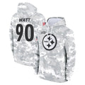 BIPIHUC P.Steelers #90 T.J. Watt Player Arctic Camo Limited Salute to Service Pullover Hoodies Game Stitched Jerseys