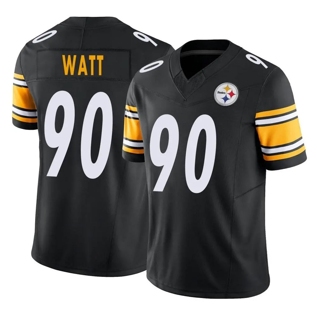 BIPIHUC P.Steelers #90 T.J. Watt Player Black Limited Vapor F.U.S.E. Home Game Stitched Jerseys