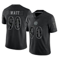 BIPIHUC P.Steelers #90 T.J. Watt Player Black Reflective Limited Home Game Stitched Jerseys