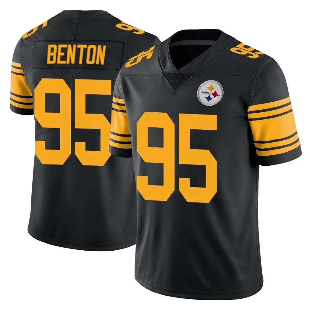 BIPIHUC P.Steelers #95 Keeanu Benton Player Black Limited Color Rush Home Game Stitched Jerseys