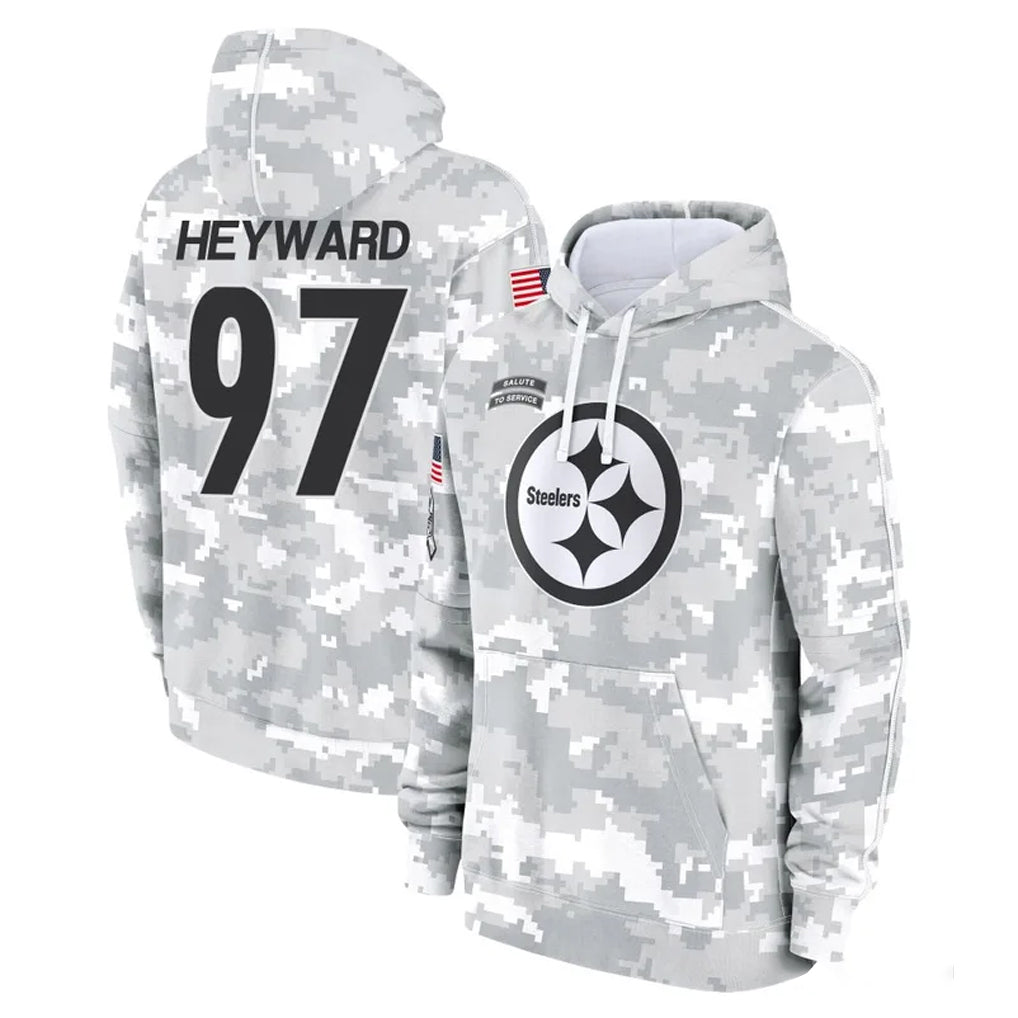 BIPIHUC P.Steelers #97 Cameron Heyward Player Arctic Camo Limited Salute to Service Pullover Hoodies Game Stitched Jerseys