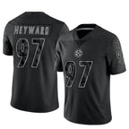 BIPIHUC P.Steelers #97 Cameron Heyward Player Black Limited Reflective Stitched Jerseys