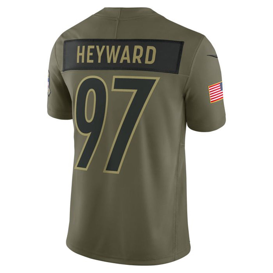 BIPIHUC P.Steelers #97 Cameron Heyward Player Vapor F.U.S.E. Limited Salute to Service Stitched Jerseys