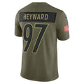 BIPIHUC P.Steelers #97 Cameron Heyward Player Vapor F.U.S.E. Limited Salute to Service Stitched Jerseys