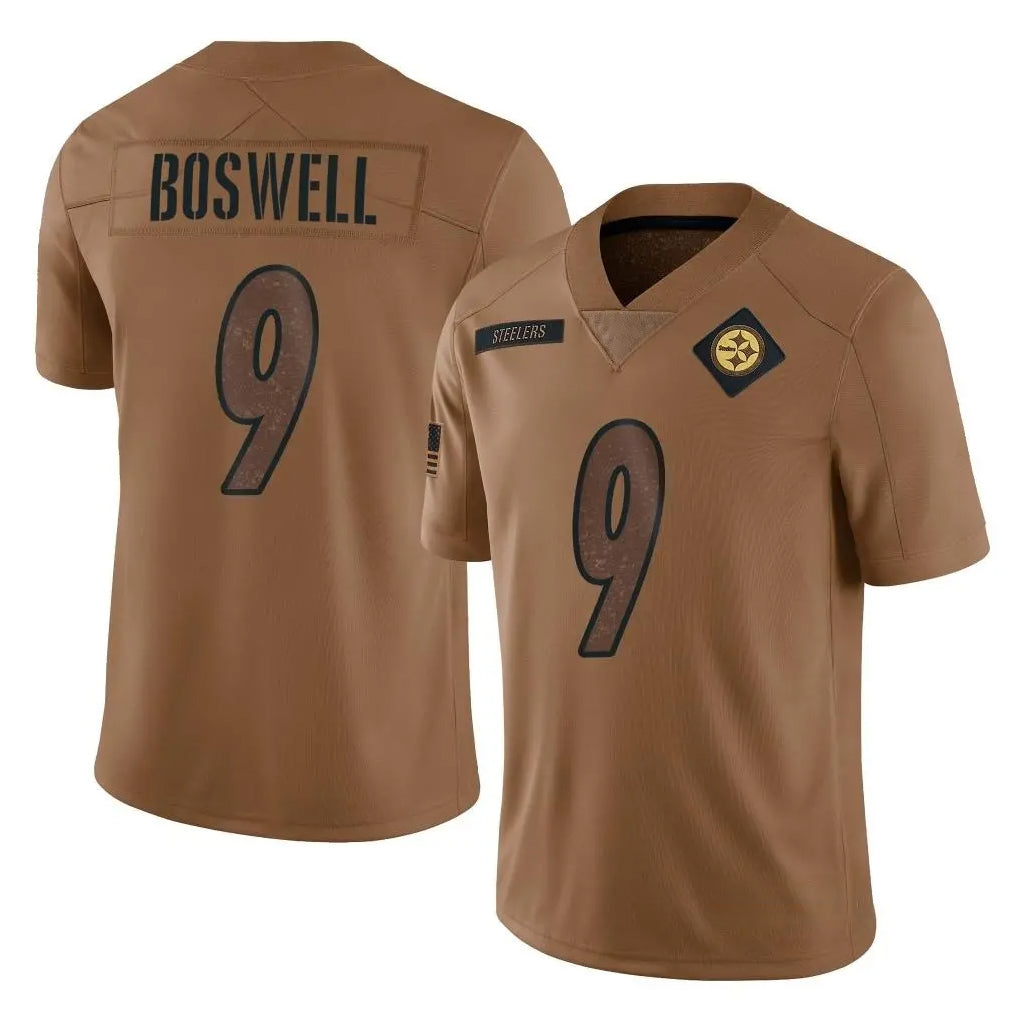 BIPIHUC P.Steelers #9 Chris Boswell Player Brown Limited Salute To Service Home Game Stitched Jerseys