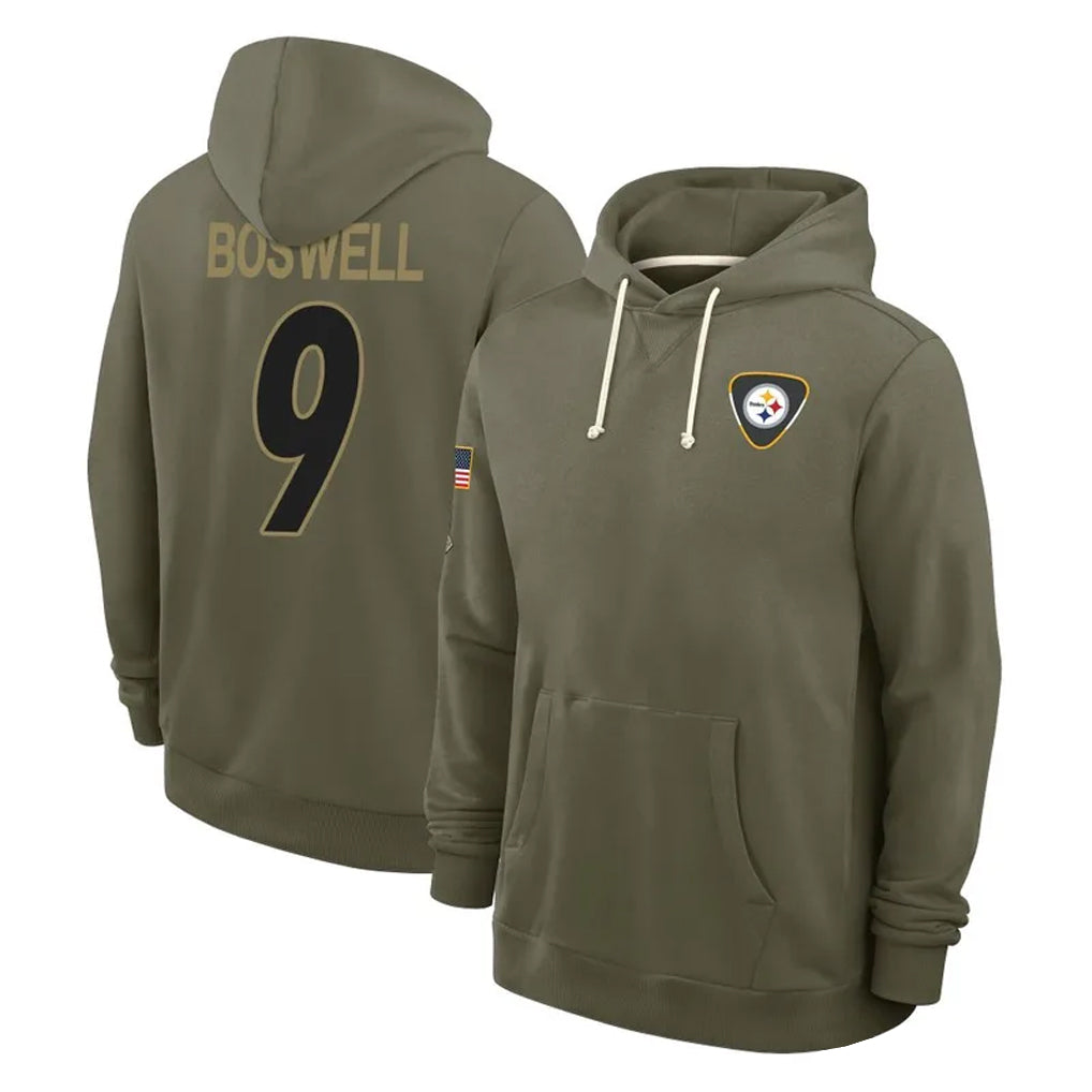 BIPIHUC P.Steelers #9 Chris Boswell Player Olive Salute to Service Pullover Hoodies Limited Stitched Jerseys