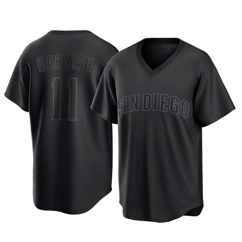 BIPIHUC S.Diego Padres #11 Yu Darvish Player Black Pitch Fashion Game T-shirt Stitched Jerseys