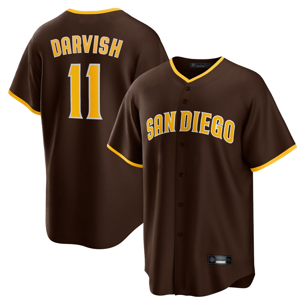 BIPIHUC S.Diego Padres #11 Yu Darvish Player Brown Alternate Replica Game Stitched Jerseys
