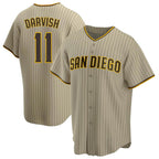 BIPIHUC S.Diego Padres #11 Yu Darvish Player Khaki Home Game Stitched Jerseys