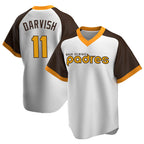 BIPIHUC S.Diego Padres #11 Yu Darvish Player White Home Cooperstown Collection Replica Game Stitched Jerseys