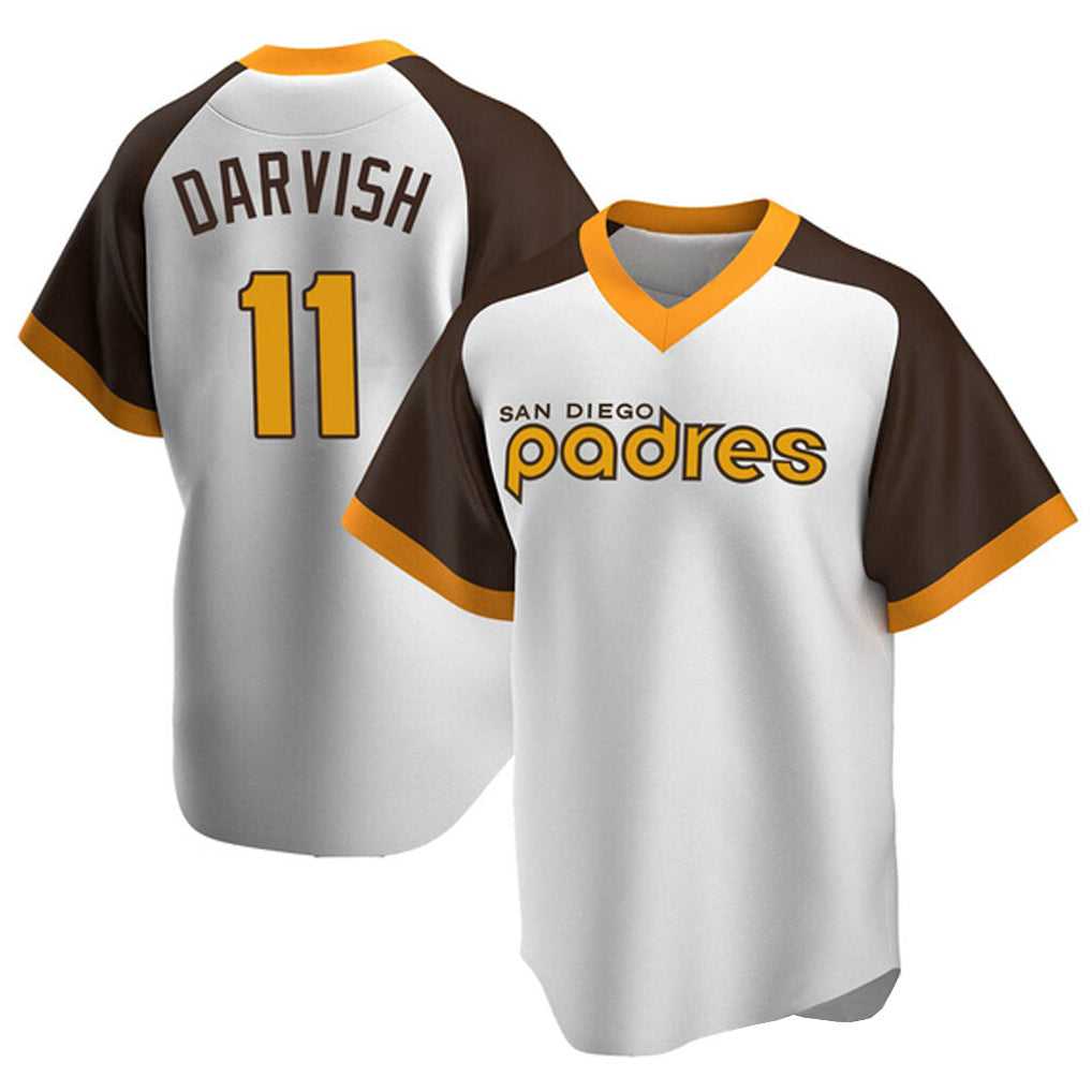 BIPIHUC S.Diego Padres #11 Yu Darvish Player White Home Cooperstown Collection Replica Game Stitched Jerseys