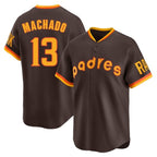 BIPIHUC S.Diego Padres #13 Manny Machado Player Brown Home Cooperstown Collection Replica Game Stitched Jerseys
