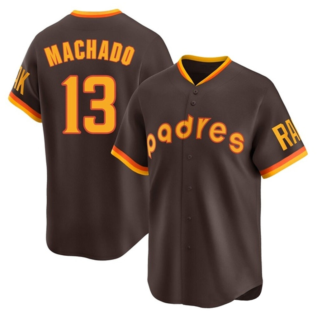 BIPIHUC S.Diego Padres #13 Manny Machado Player Brown Home Cooperstown Collection Replica Game Stitched Jerseys