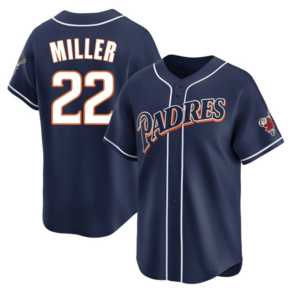 BIPIHUC S.Diego Padres #22 Mason Miller Player Navy Cooperstown Collection Limited Home Stitched Jerseys
