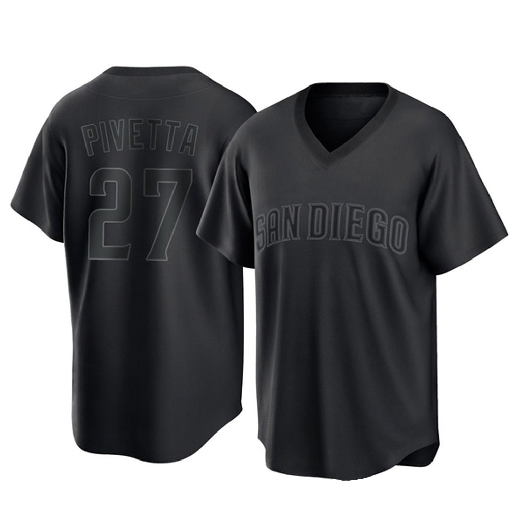BIPIHUC S.Diego Padres #27 Nick Pivetta Player Black Pitch Fashion Game T-shirt Stitched Jerseys