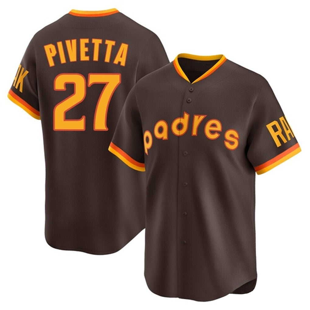 BIPIHUC S.Diego Padres #27 Nick Pivetta Player Brown Home Cooperstown Collection Replica Game Stitched Jerseys