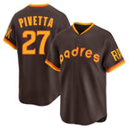 BIPIHUC S.Diego Padres #27 Nick Pivetta Player Brown Home Cooperstown Collection Replica Game Stitched Jerseys