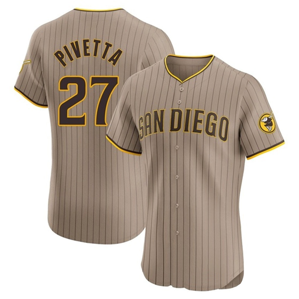 BIPIHUC S.Diego Padres #27 Nick Pivetta Player Khaki Home Limited Elite Stitched Jerseys