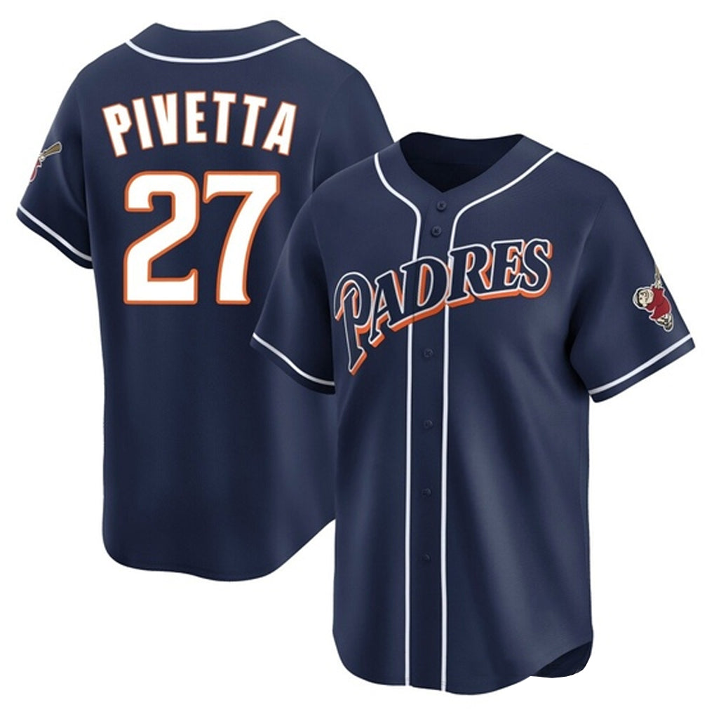 BIPIHUC S.Diego Padres #27 Nick Pivetta Player Navy Cooperstown Collection Limited Home Stitched Jerseys