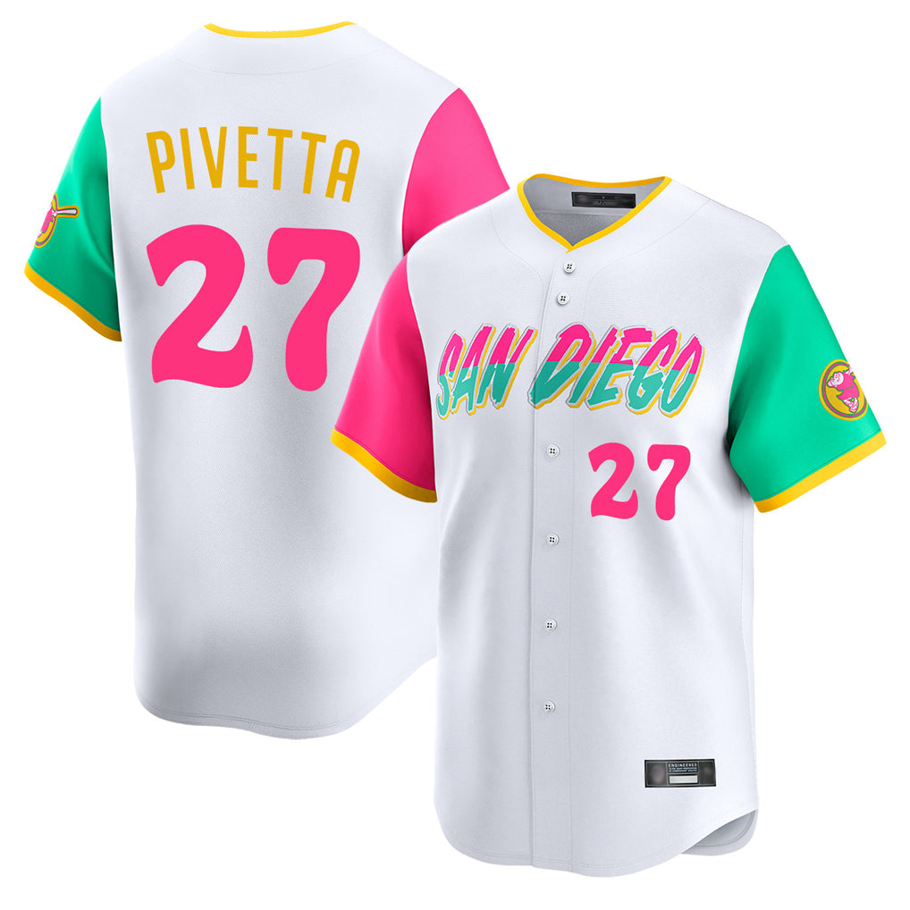 BIPIHUC S.Diego Padres #27 Nick Pivetta Player White City Connect Home Limited Stitched Jerseys
