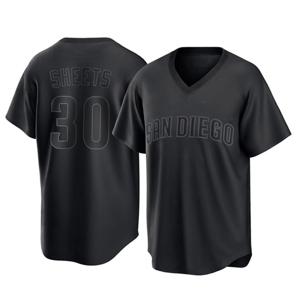 BIPIHUC S.Diego Padres #30 Gavin Sheets Player Black Pitch Fashion Game T-shirt Stitched Jerseys
