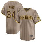 BIPIHUC S.Diego Padres #34 Michael King Player Khaki Home Limited Stitched Jerseys