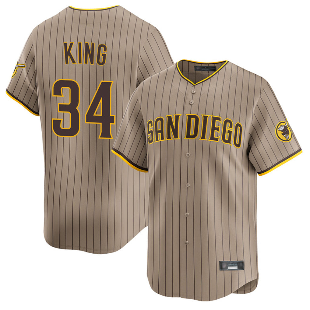 BIPIHUC S.Diego Padres #34 Michael King Player Khaki Home Limited Stitched Jerseys
