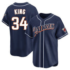 BIPIHUC S.Diego Padres #34 Michael King Player Navy Cooperstown Collection Limited Home Stitched Jerseys