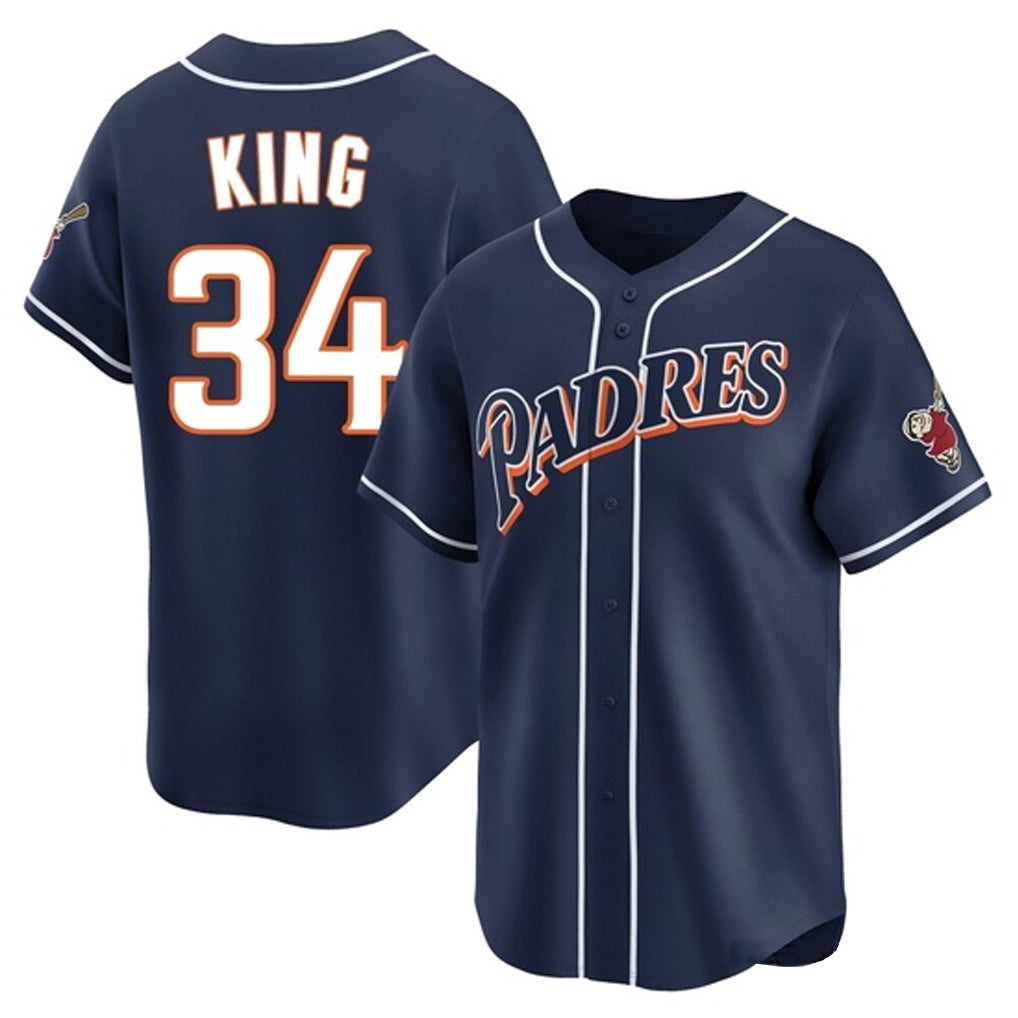 BIPIHUC S.Diego Padres #34 Michael King Player Navy Cooperstown Collection Limited Home Stitched Jerseys